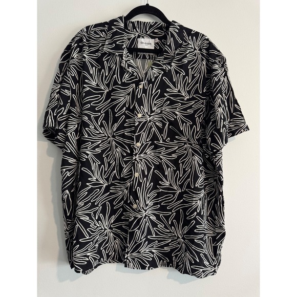 Goodfellow & Co Other - Goodfellow & Co Vacation Collection Shirt Mens XXL Black White Botanical Print